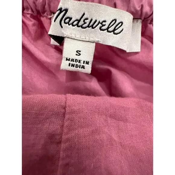 Madewell Sidonie Pink Poplin Midi Dress Tie Back Size Small - Picture 10 of 15
